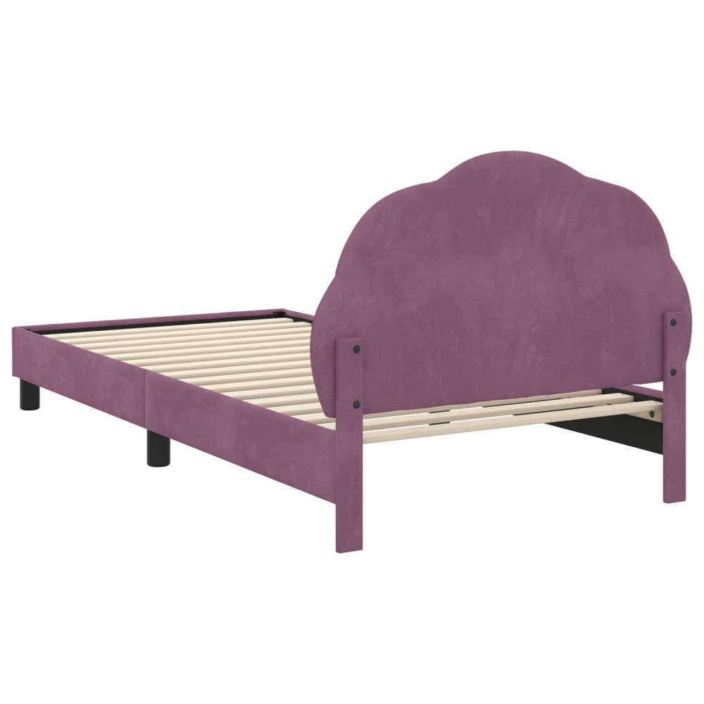 Produktbild för Barnsängram med sänggavel Lila 80 x 200 cm Sammet