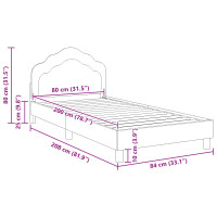 Produktbild för Barnsängram med sänggavel Ljusgrå 80 x 200 cm Sammet