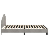 Produktbild för Barnsängram med sänggavel Ljusgrå 90 x 200 cm Sammet