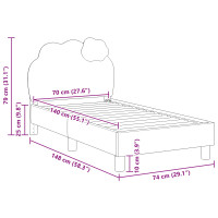Produktbild för Sängram för småbarn med huvudgavel Blå 70 x 140 cm PU