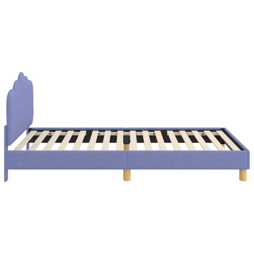 Produktbild för Barnsängram med sänggavel Jeansblå 80 x 200 cm Tyg