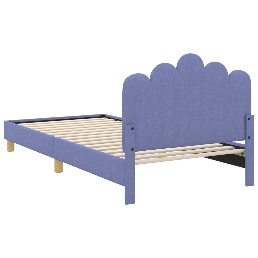 Produktbild för Barnsängram med sänggavel Jeansblå 80 x 200 cm Tyg
