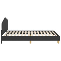 Produktbild för Barnsängram med sänggavel med huvudgavel Svart 90 x 200 cm Tyg