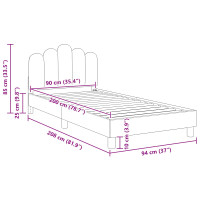 Produktbild för Barnsängram med sänggavel med huvudgavel Svart 90 x 200 cm Tyg