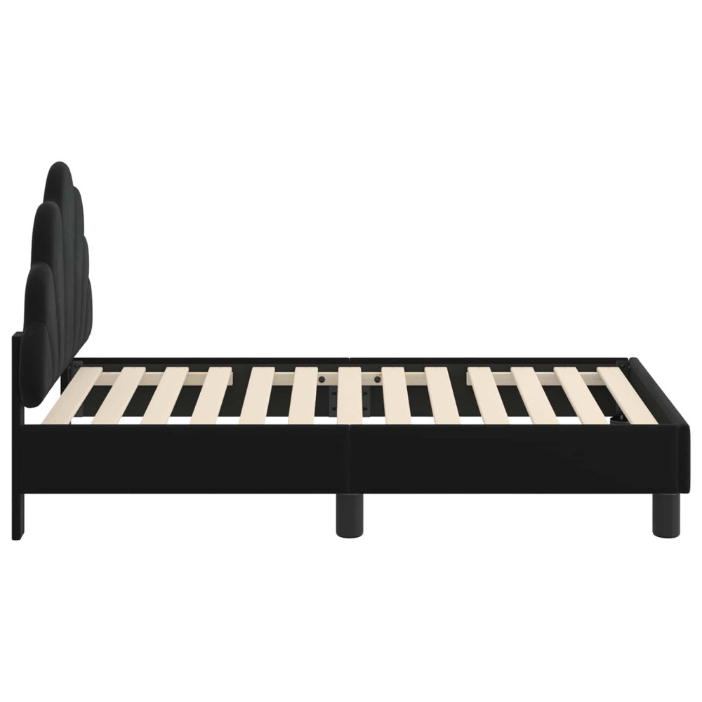 Produktbild för Sängram för småbarn med huvudgavel Svart 70 x 140 cm Sammet