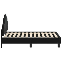 Produktbild för Sängram för småbarn med huvudgavel Svart 70 x 140 cm Sammet