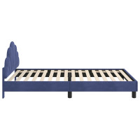 Produktbild för Barnsängram med sänggavel Polisblå 90 x 190 cm Sammet