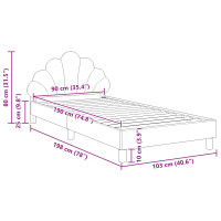 Produktbild för Barnsängram med sänggavel Polisblå 90 x 190 cm Sammet