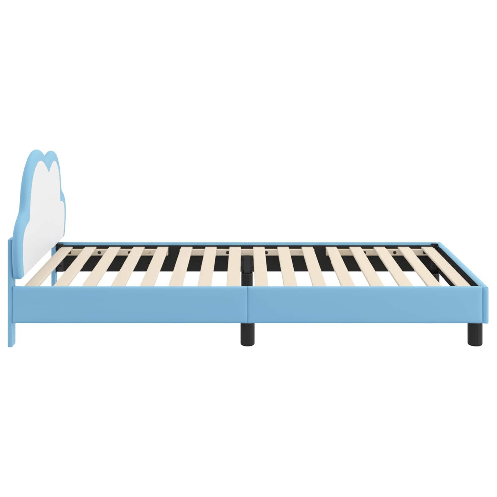Produktbild för Barnsängram med sänggavel Blå 80 x 200 cm PU