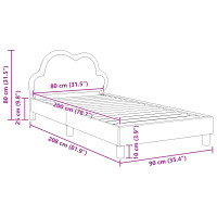 Produktbild för Barnsängram med sänggavel Blå 80 x 200 cm PU