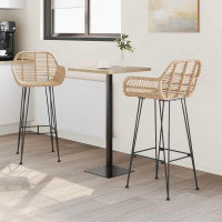 Produktbild för Barstol 2 pcs 55 x 52 x 105 cm Rattan och Järn
