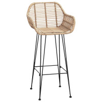 Produktbild för Barstol 2 pcs 55 x 52 x 105 cm Rattan och Järn