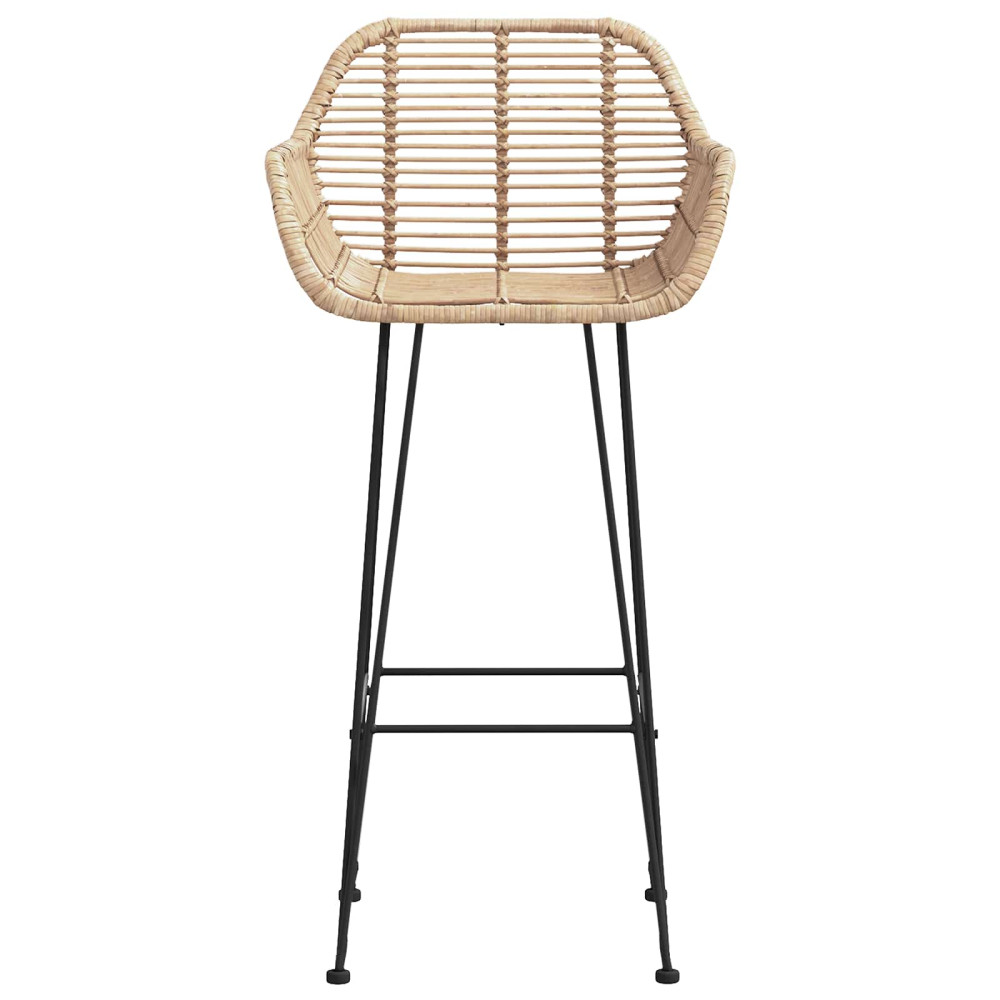 Produktbild för Barstol 2 pcs 55 x 52 x 105 cm Rattan och Järn