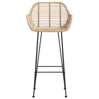 Produktbild för Barstol 2 pcs 55 x 52 x 105 cm Rattan och Järn