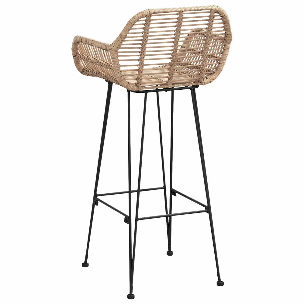 Produktbild för Barstol 2 pcs 55 x 52 x 105 cm Rattan och Järn