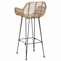 Produktbild för Barstol 2 pcs 55 x 52 x 105 cm Rattan och Järn