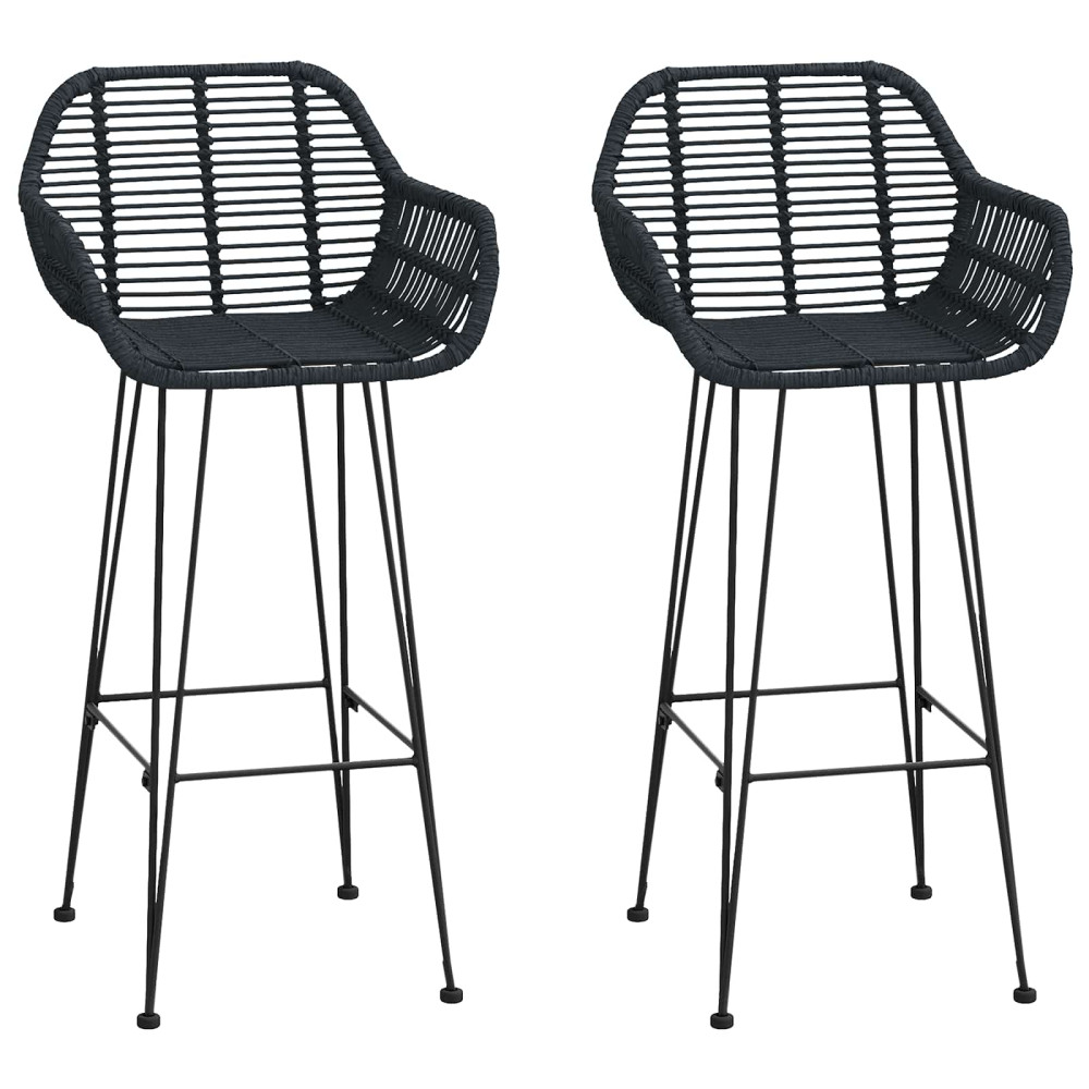 Produktbild för Barstol 2 pcs 55 x 52 x 105 cm Rattan och Järn
