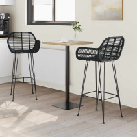 Produktbild för Barstol 2 pcs 55 x 52 x 105 cm Rattan och Järn