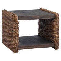 Produktbild för Kaffeebord Naturfärg 45 x 45 x 45 cm Massivt mahognyträ