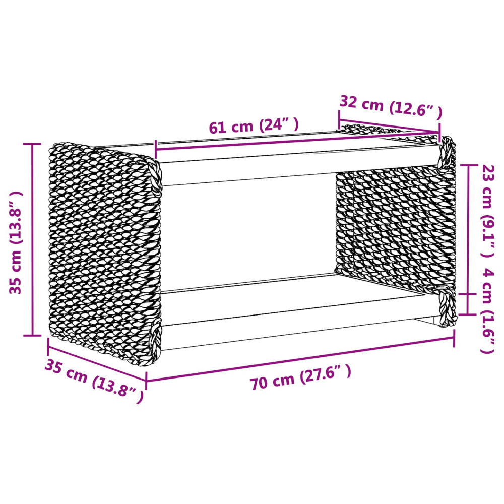 Produktbild för Kaffeebord Naturfärg 70 x 35 x 35 cm Massivt mahognyträ