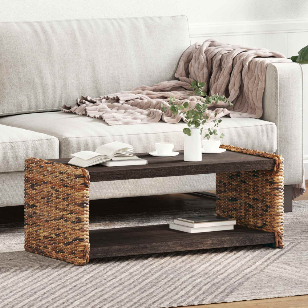 Produktbild för Kaffeebord Naturfärg 90 x 45 x 35 cm Massivt mahognyträ
