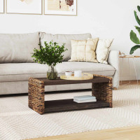 Produktbild för Kaffeebord Naturfärg 90 x 45 x 35 cm Massivt mahognyträ