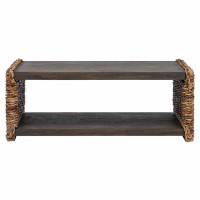Produktbild för Kaffeebord Naturfärg 90 x 45 x 35 cm Massivt mahognyträ