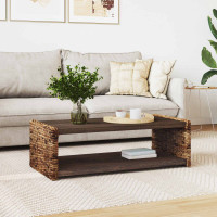 Produktbild för Kaffeebord Naturfärg 110 x 55 x 35 cm Massivt mahognyträ