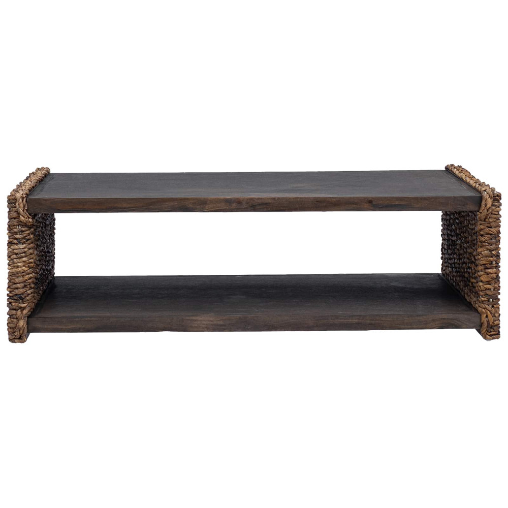 Produktbild för Kaffeebord Naturfärg 110 x 55 x 35 cm Massivt mahognyträ