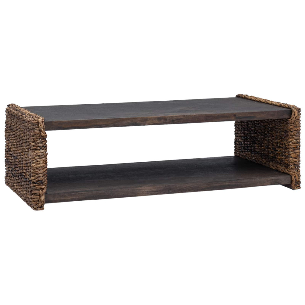Produktbild för Kaffeebord Naturfärg 110 x 55 x 35 cm Massivt mahognyträ