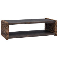 Produktbild för Kaffeebord Naturfärg 110 x 55 x 35 cm Massivt mahognyträ