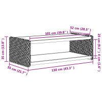 Produktbild för Kaffeebord Naturfärg 110 x 55 x 35 cm Massivt mahognyträ
