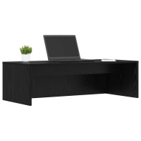 Produktbild för Väggmonterat skrivbord Väggmonterad Svart Ek 100 x 45 x 30 cm