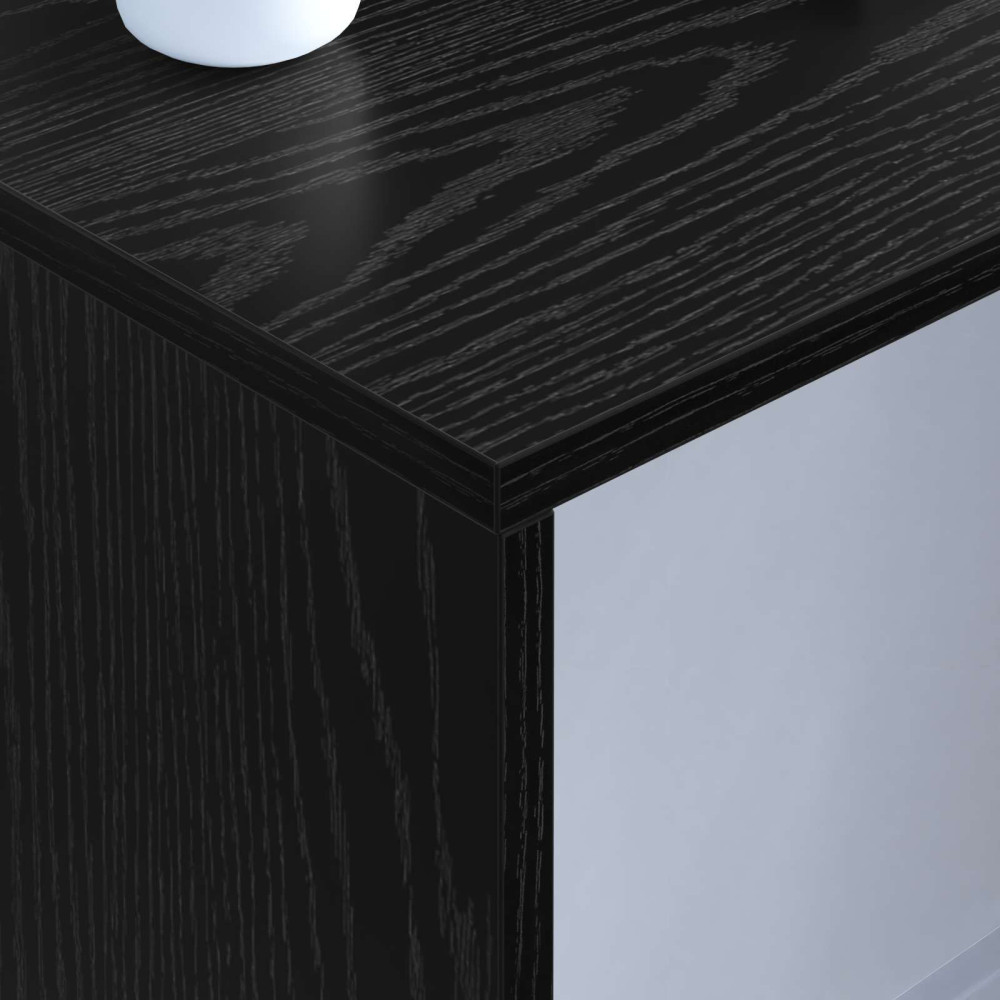 Produktbild för Väggmonterat skrivbord Väggmonterad Svart Ek 100 x 45 x 30 cm