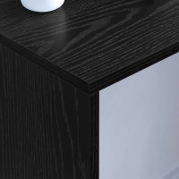 Produktbild för Väggmonterat skrivbord Väggmonterad Svart Ek 100 x 45 x 30 cm