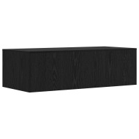 Produktbild för Väggmonterat skrivbord Väggmonterad Svart Ek 100 x 45 x 30 cm
