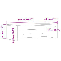 Produktbild för Väggmonterat skrivbord Väggmonterad Sonoma-ek 100 x 45 x 30 cm