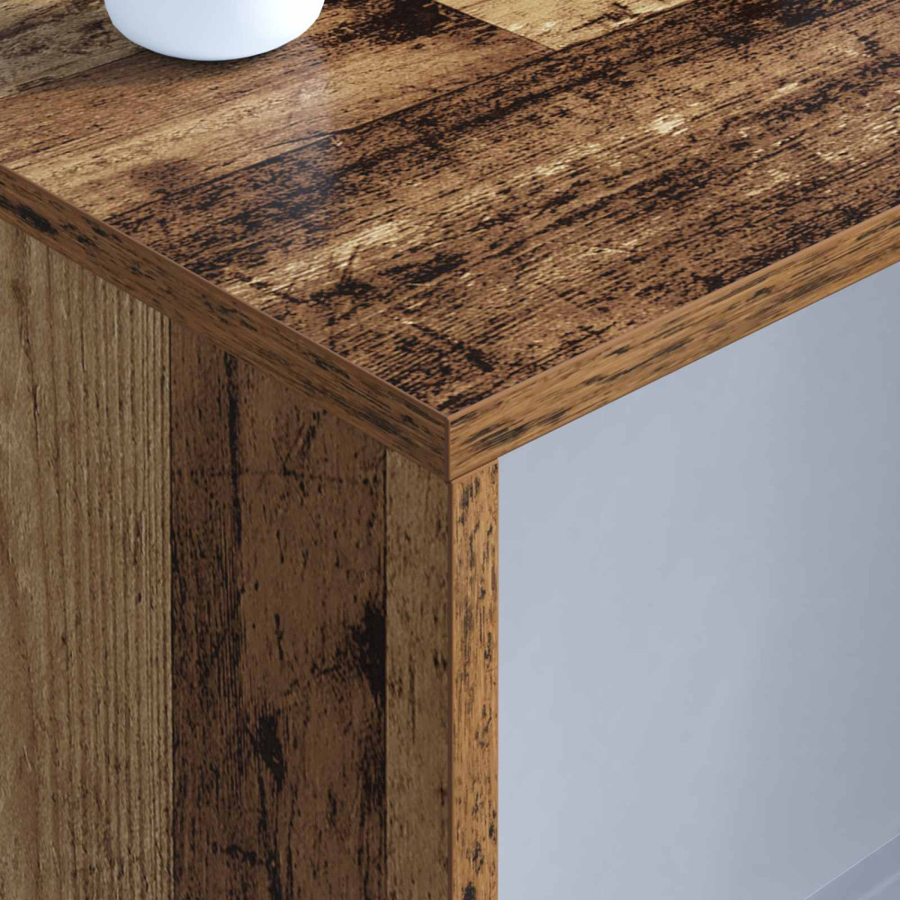 Produktbild för Väggmonterat skrivbord med lagring Gammalt trä 100 x 45 x 30 cm