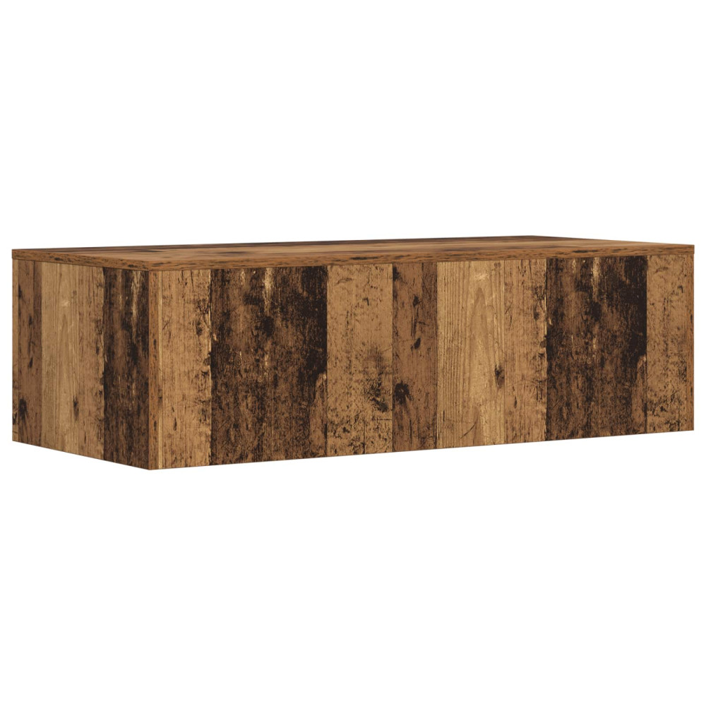 Produktbild för Väggmonterat skrivbord med lagring Gammalt trä 100 x 45 x 30 cm