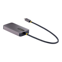 Produktbild för StarTech.com USB C Video Adapter, USB C to HDMI DVI VGA Adapter, Up to 4K 60Hz, Aluminum, Multiport Video Display Adapter for Laptops, Thunderbolt 3/4 Compatible, USB Type C Monitor Adapter - USB C Travel Adapter (118-USBC-HDMI-VGADVI) - dockningsstation 