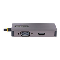 Produktbild för StarTech.com USB C Video Adapter, USB C to HDMI DVI VGA Adapter, Up to 4K 60Hz, Aluminum, Multiport Video Display Adapter for Laptops, Thunderbolt 3/4 Compatible, USB Type C Monitor Adapter - USB C Travel Adapter (118-USBC-HDMI-VGADVI) - dockningsstation 