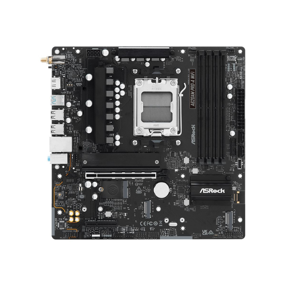 Produktbild för ASRock A620AM Pro-A WiFi - moderkort - micro ATX - Socket AM5 - AMD A620A