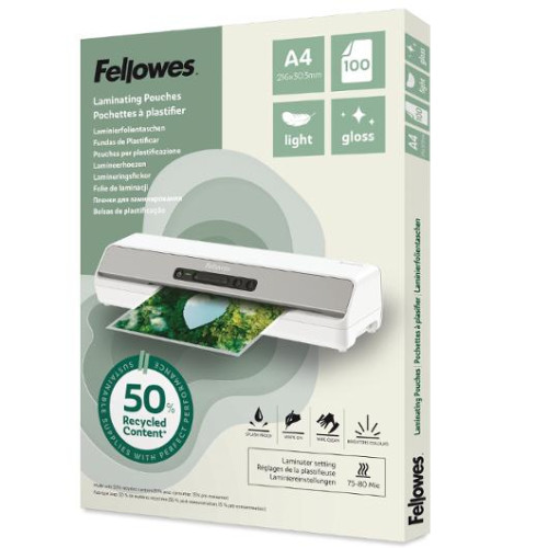 FELLOWES Laminat FELLOWES A4 Light 100/fp
