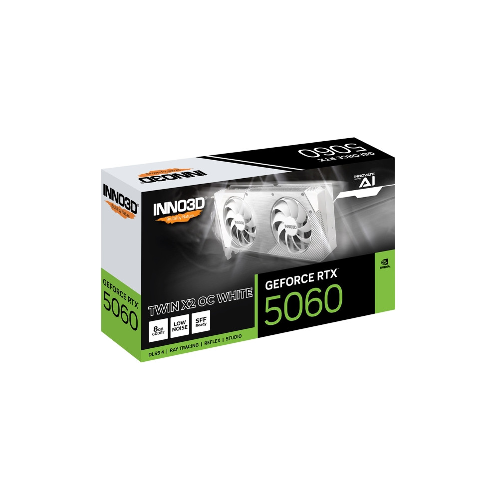 Produktbild för Inno3D GeForce RTX 5060 TWIN X2 OC - grafikkort - GeForce RTX 5060 - 8 GB - vit
