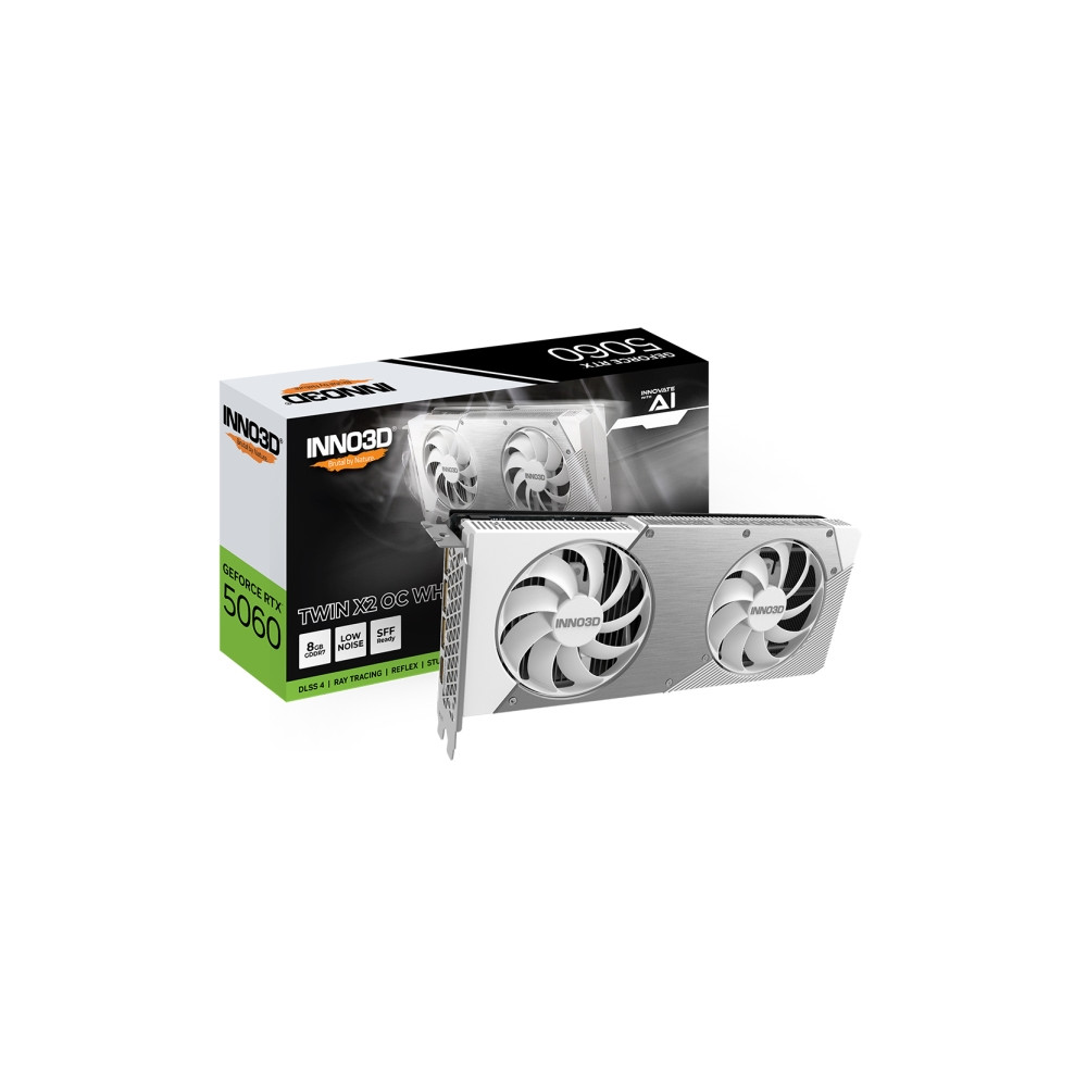 Produktbild för Inno3D GeForce RTX 5060 TWIN X2 OC - grafikkort - GeForce RTX 5060 - 8 GB - vit