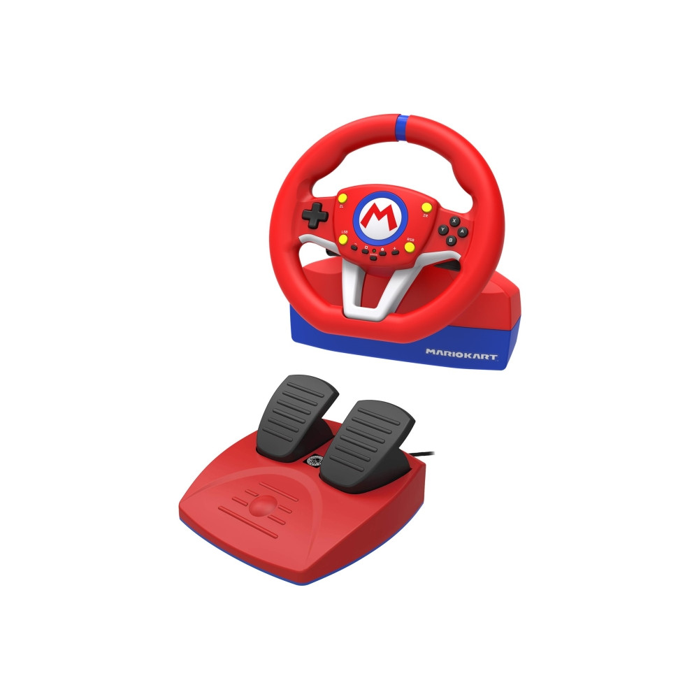 Produktbild för HORI Mario Kart Racing Wheel Pro Mini - ratt- och pedaluppsättning - kabelansluten