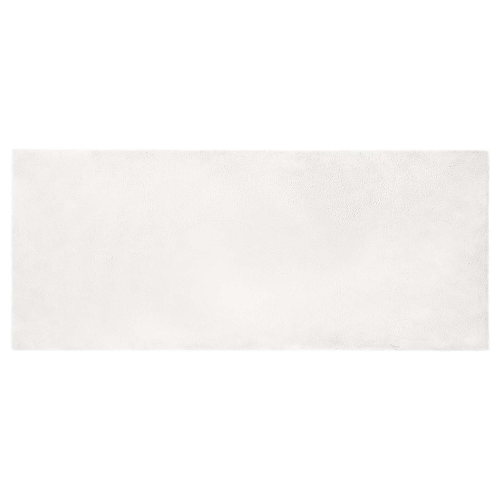 Produktbild för Halkfri matta i konstgjord kaninfäll OLITE Vit 100 x 200 cm