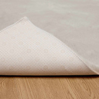 Produktbild för Halkfri matta i konstgjord kaninfäll OLITE Beige 100 x 200 cm