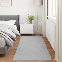 Produktbild för Halkfri matta i konstgjord kaninfäll OLITE Grå 100 x 200 cm