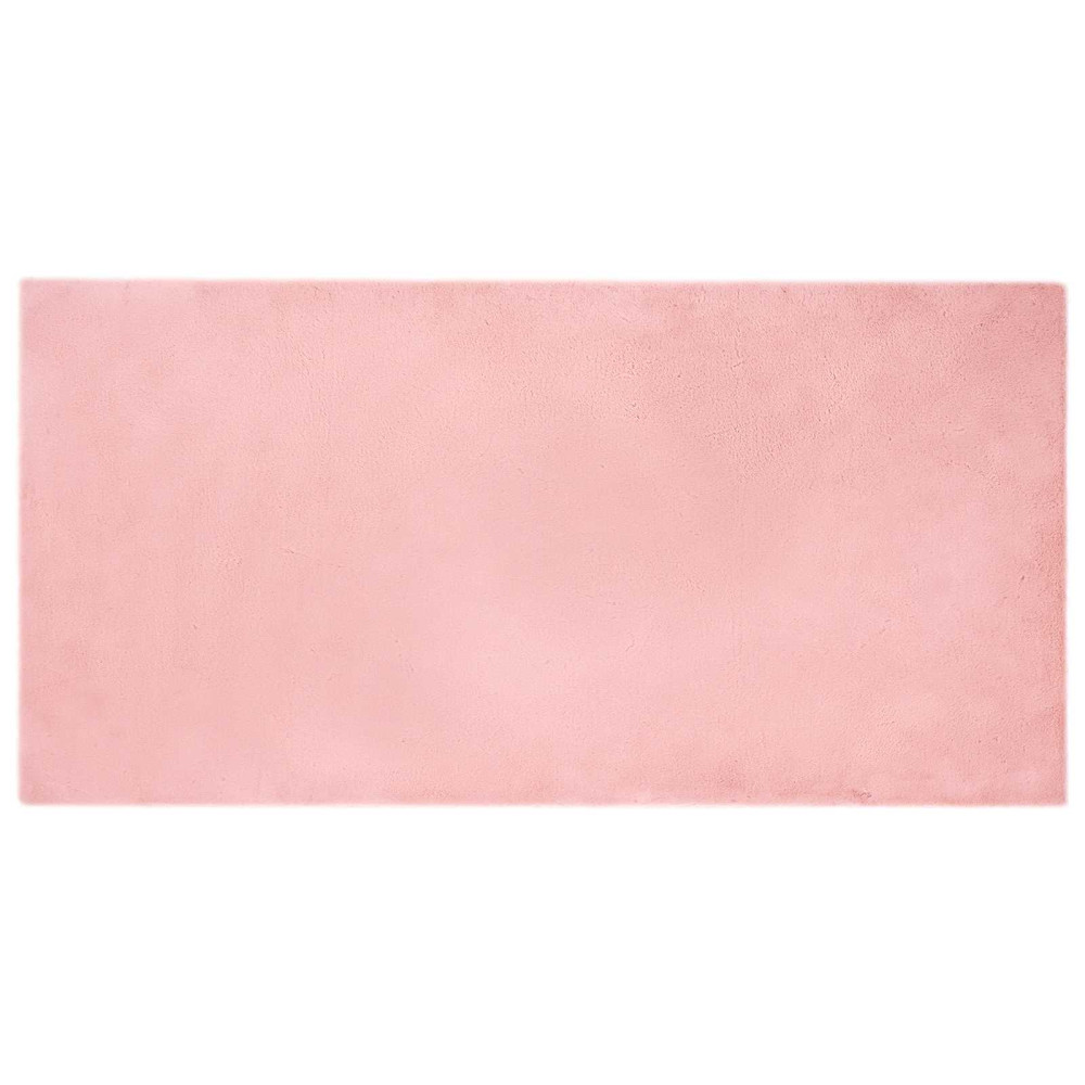 Produktbild för Halkfri matta i konstgjord kaninfäll OLITE Rosa 100 x 200 cm